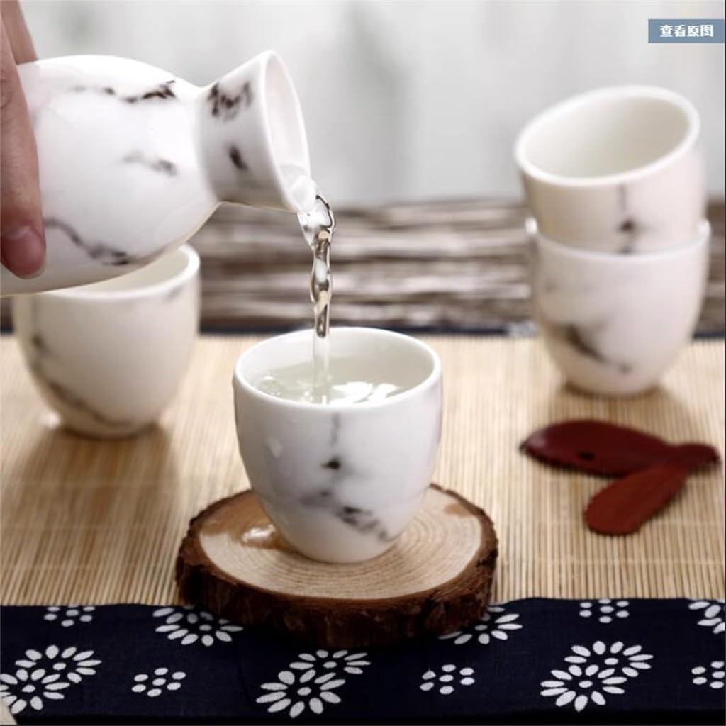 Ink Wine Marbled Ceramic Wine Household Japanese Sake Pot And A Complete Set Of Gift