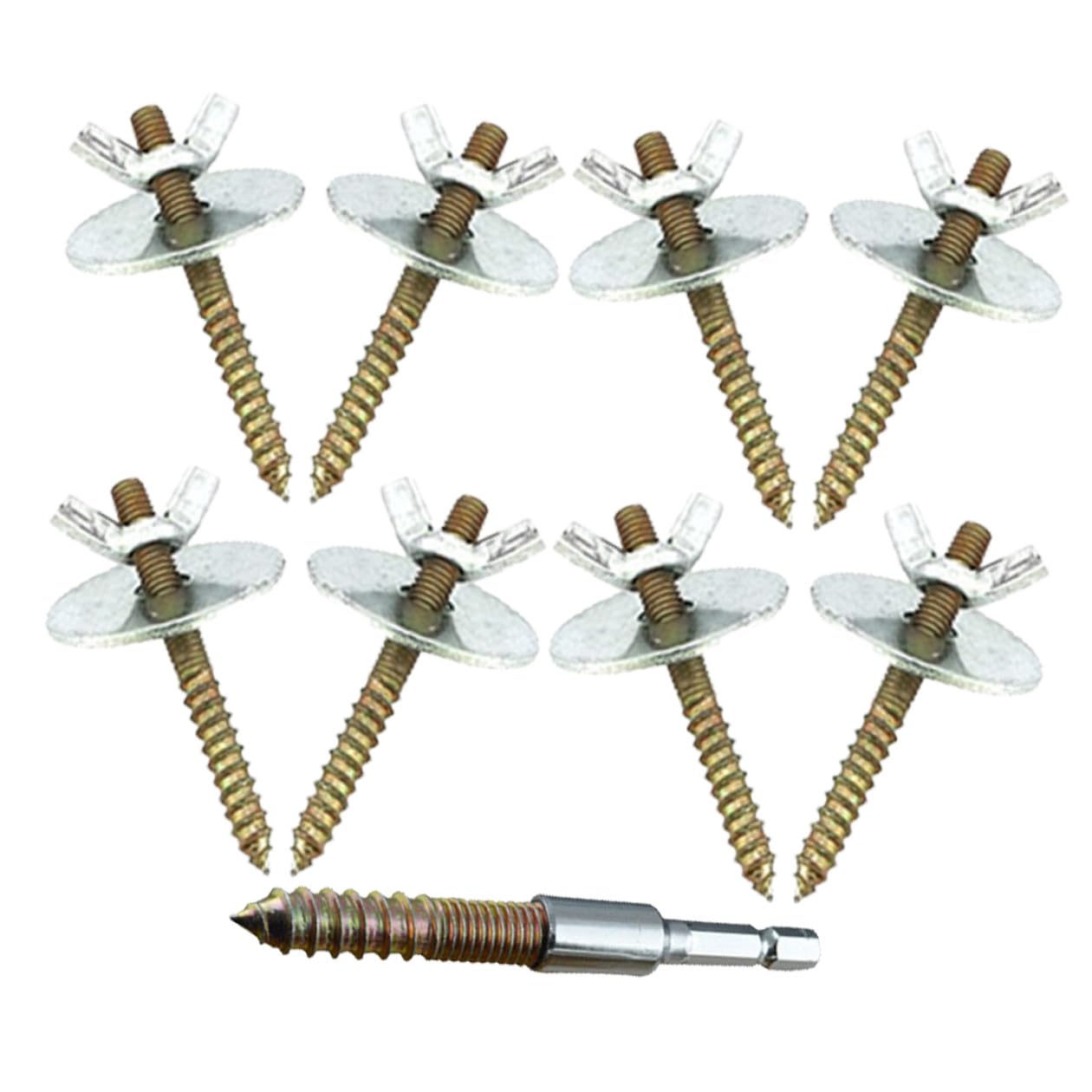 JUMPLAWN 9pcs Bird Cage Fitting Screws Kit with Gaskets M5*50mm for Bird Perch and Hamster Stand Fixing, Universal Birdcage Accessories for Indoor Aviary and Pet Cage Maintenance
