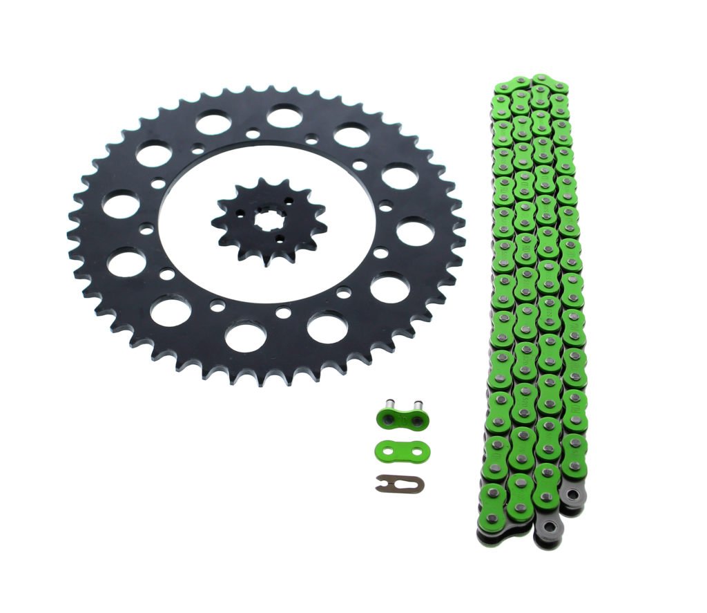 1996 1997 1998 1999 fits Kawasaki KX125 125 Green Chain & Sprocket Black 12/48 112L