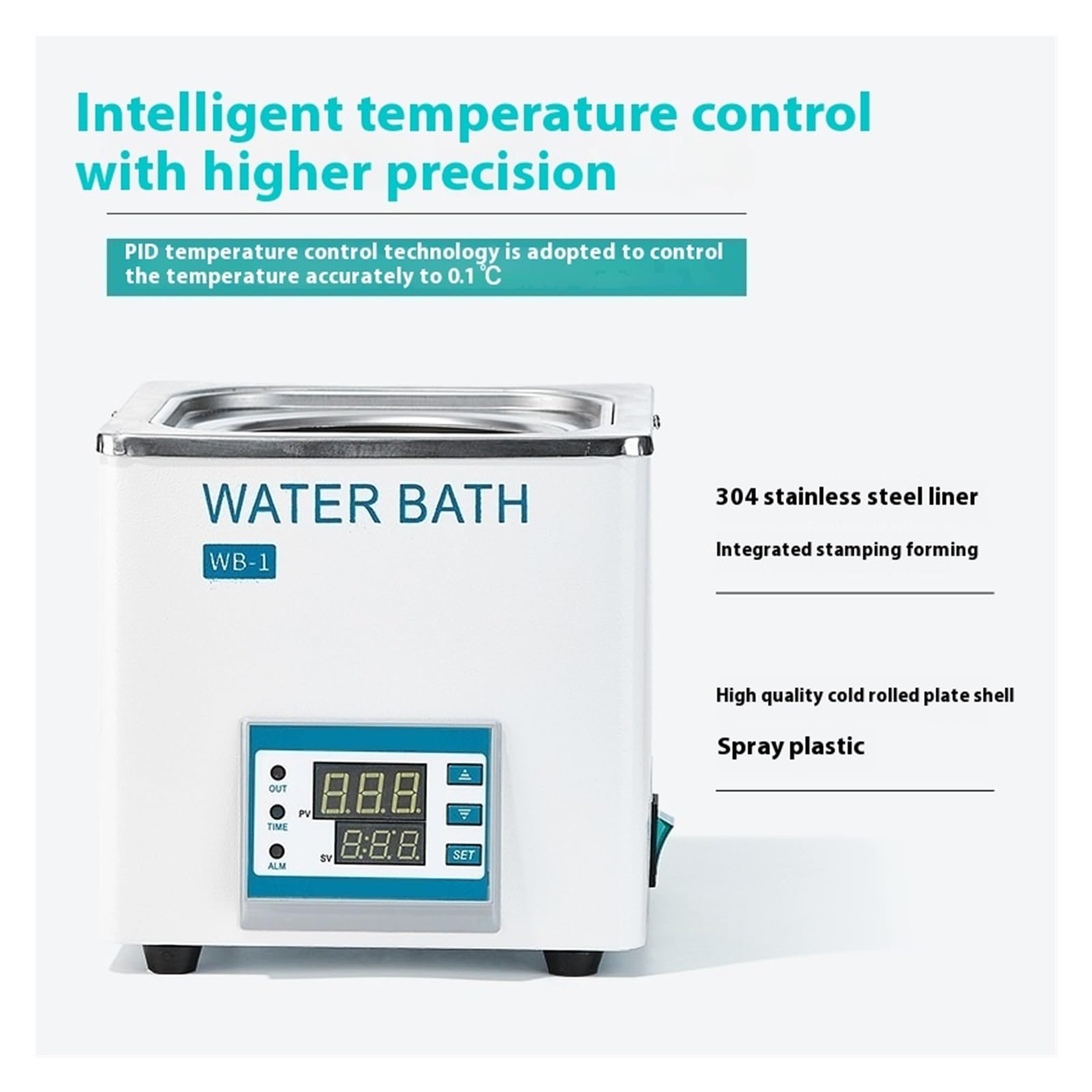 Baño María de laboratorio, Baño de agua de temperatura constante con pantalla digital eléctrica de laboratorio, baño de agua de acero inoxidable de un solo orificio, calentamiento estable