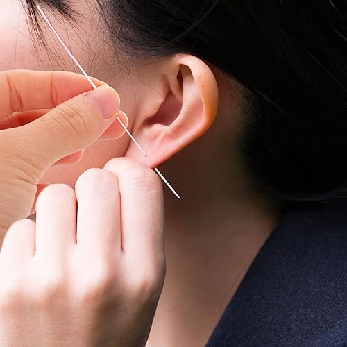 Miniatura 8 de Kit de 180 piezas de limpiador de agujeros para aretes, hilo dental rosa, desechable, línea de limpieza para perforación para mujer y hombre