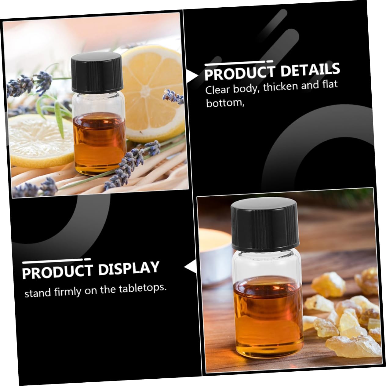 FOMIYES 30pcs Perfume Bottle Essential Oil Vial Glass Sampling Bottles with Flat Bottom Reagent Vials with Caps for Chemistry Apothecary