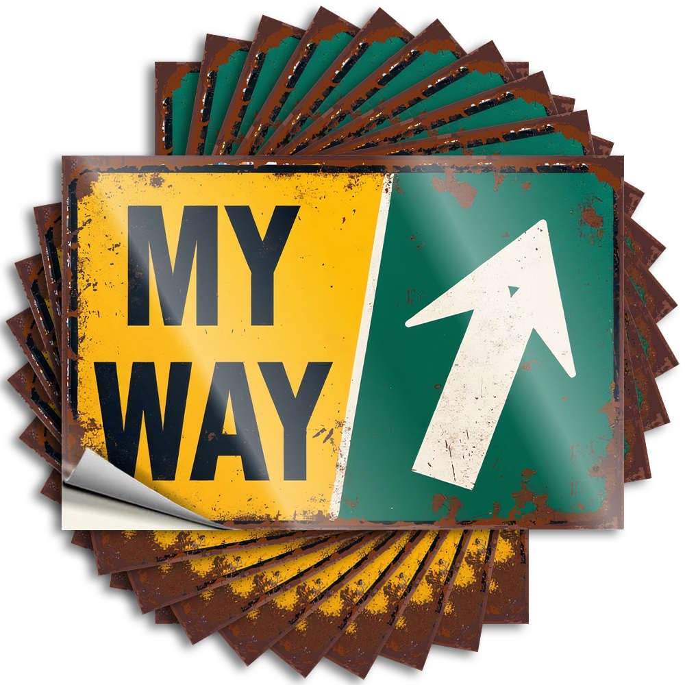 Quote Work Durable Vinyl - My Way Sign with an Arrow Pointing Right Cover for Darts Use(12X18CM)