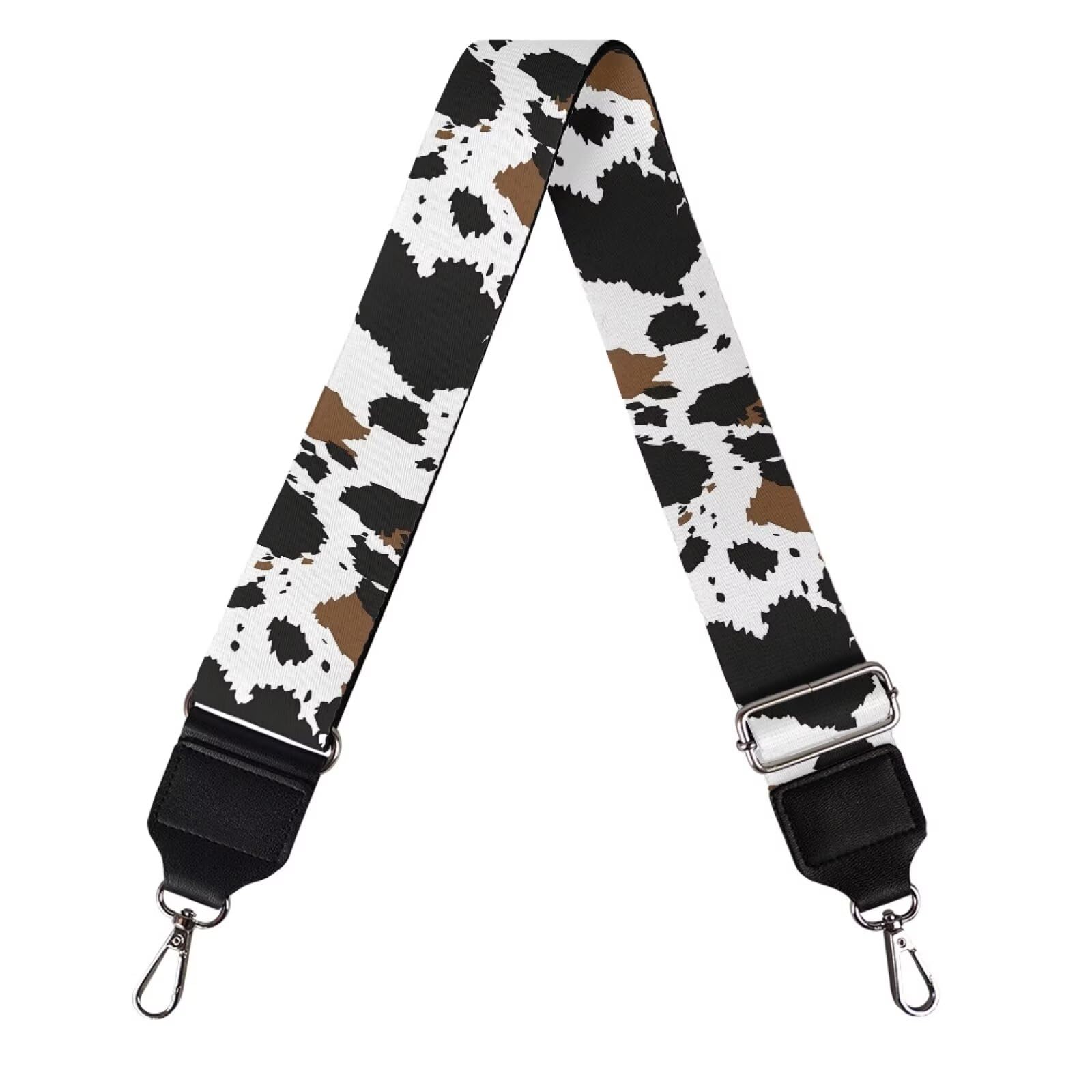 Coldinair Black Brown Cow Print Purse Straps Replacement Wide Crossbody Bag Strap Adjustable Wide Guitar Straps for Handbags Luggage Strap