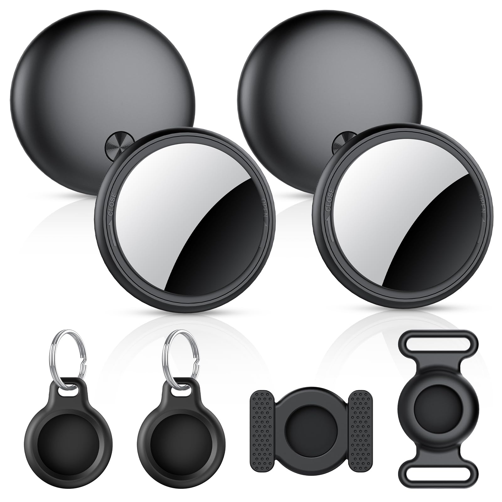 Air Tracker Tag-4 Pezzi, Smart Tag Compatibile con Apple Find My (Solo IOS), Bluetooth Localizzatore per Portafogli, Chiavi, Bagagli, Zaini, 100dB Bip, IP68 impermeabile, Batteria Sostituibile