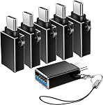 USB à USB C Adaptateur 8 Emballage, type C à USB Adaptateur,USBC à USBA Adaptateur femelle masculin,USBC Adaptateurs pour iPhone 16 15 14 13,MacBook Pro,iPad,Chargeur, noir