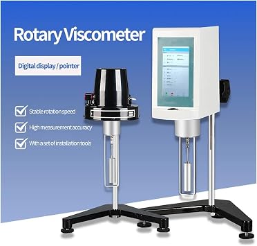 Viscometer, NDJ-1/4/5S/8S/9S-T Touch Screen Continuously Variable Speed Digital Display Rotating Viscometer Tester(Temperature Probe)
