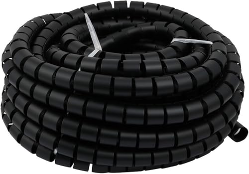 Miniatura 1 de Cable flexible en espiral para cable de alambre negro, 1.181 in de diámetro x 49.2 ft de largo con clip (516075773da980f543375a96085ba67e)