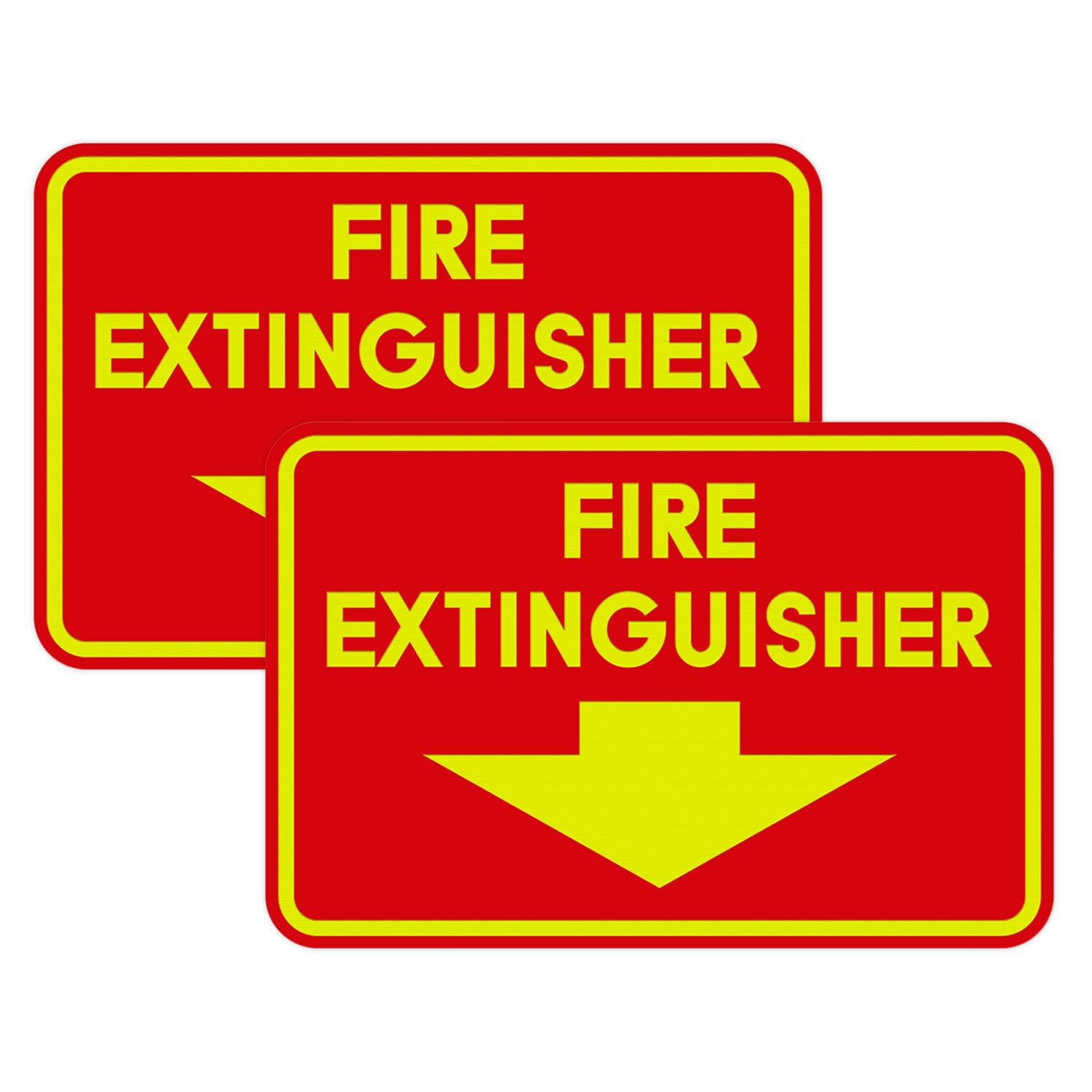 Signs ByLITA Classic Framed Fire Extinguisher (Red/Yellow) - Small 2 Pack
