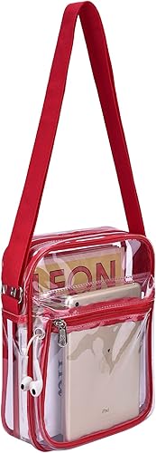 Miniatura 8 de USPECLARE Bolso bandolera transparente para estadio, aprobado para hombres y mujeres, bolsa cruzada transparente