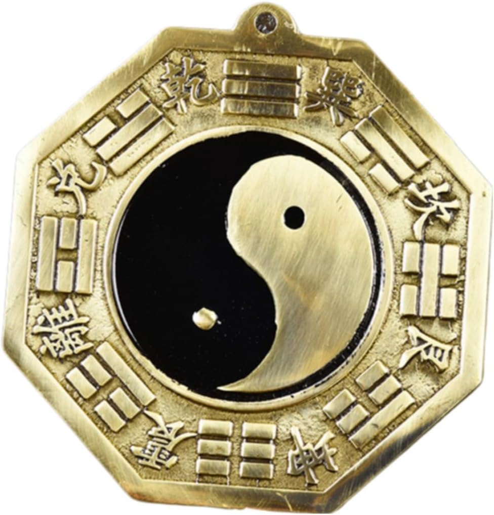Feng Shui Good Luck Charms Furniture,Bag,Home,Office Other Scenes 阴阳八卦镜太极镜凸镜乾坤九宫黄铜大门平面镜八挂家用八卦镜 fengshui Chinese Tassel Ornaments-1687