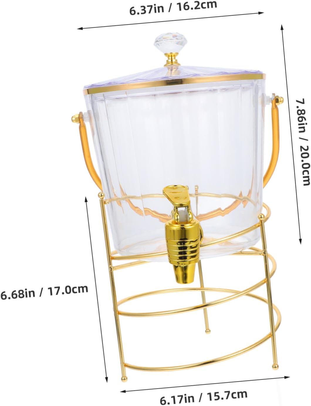 Zerodeko 1Set Versatile Cold Beverage Dispenser with Spigot and Lid Transparent Ice Bucket with Stand for Juice Lemonade and Outdoor Parties