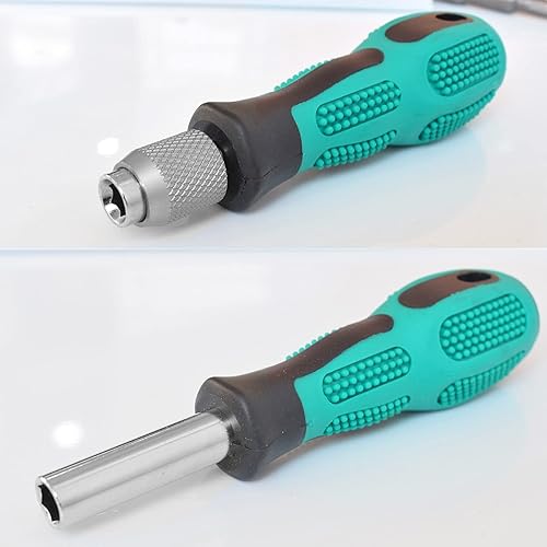 Miniatura 7 de Juego de 2 soportes para puntas de destornillador hexagonal de 14, con 1 mango de cambio rápido y 1 mango magnético para puntas de destornillador