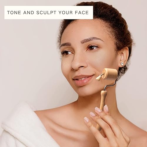 Miniatura 4 de Kit de terapia facial de madera, 7 piezas de maderoterapia facial, juego de terapia de madera facial, juego de escultura facial de madera, arrugas