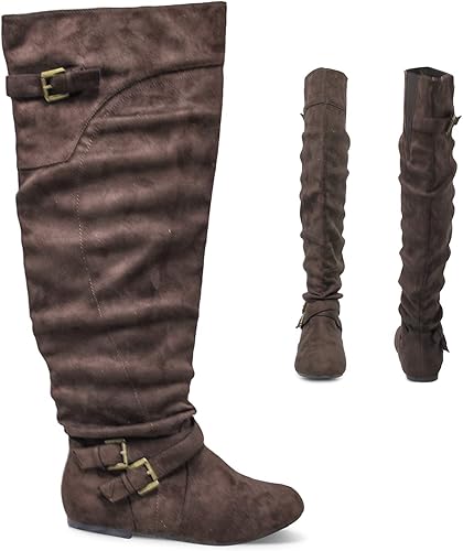 Over the knee slouch boots wide calf Clearance
