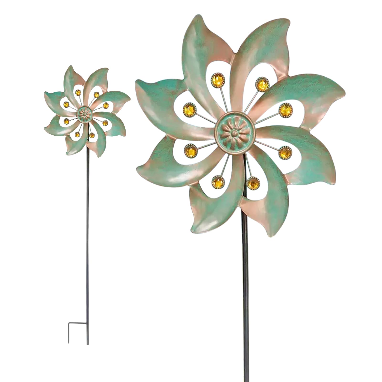 Wind Spinner, Metal Windmill for the Yard, Kinetic Wind Spinner for Outside, Easy Spinning, Metal Wind Sculptures Spinners for Patio Lawn Garden (Bronze)