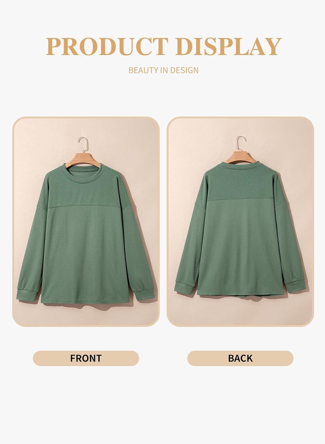 Eytino Womens Plus Size Sweatshirts | Long Sleeve Crewneck,Soft Waffle Knit Patchwork,Casual Loose Fit Lightweight,Oversized Fashion Pullover Shirts Tops