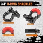 Heavy Duty Tow Strap Recovery Kit with D Ring Shackle, 3" x 20ft - Image 3