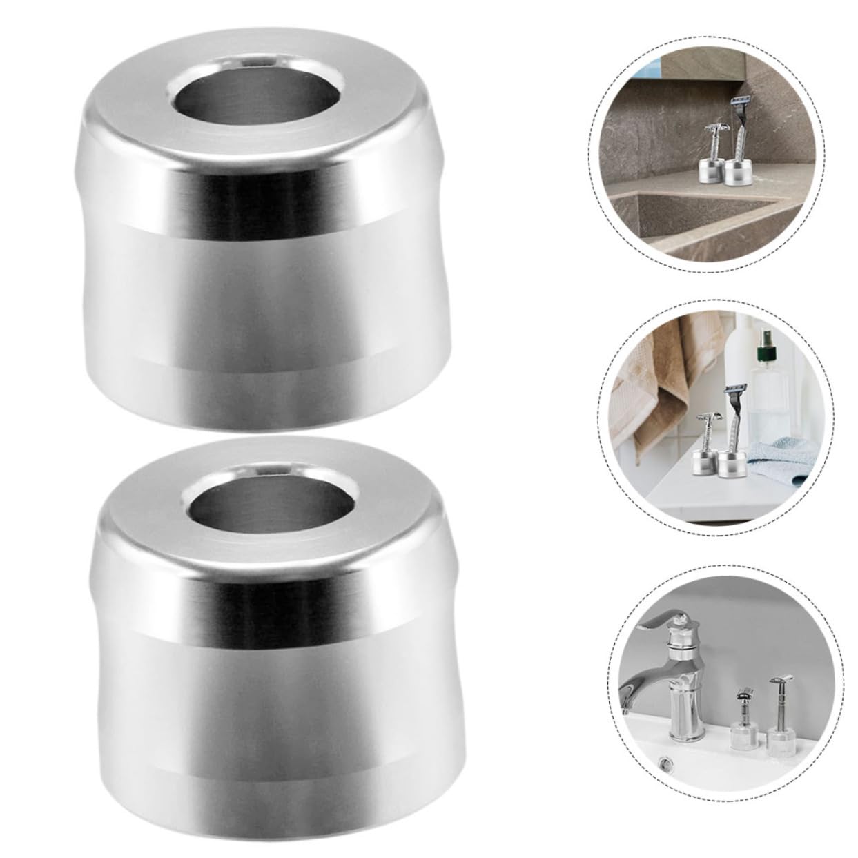 PLAFOPE Razor Hanger Shaving Brush Stand Holder Aluminum Alloy Multi-function Home Use Razor Storage Base