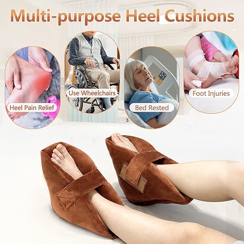 Miniatura 6 de Zelen Protectores de talón acolchados para úlceras de cama (1 par) almohadas de pie para úlceras por presión para úlceras por presión, alivio del