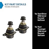 Vista 909 de TRQ, junta de rótula inferior delantera para el lado del conductor y del acompañante