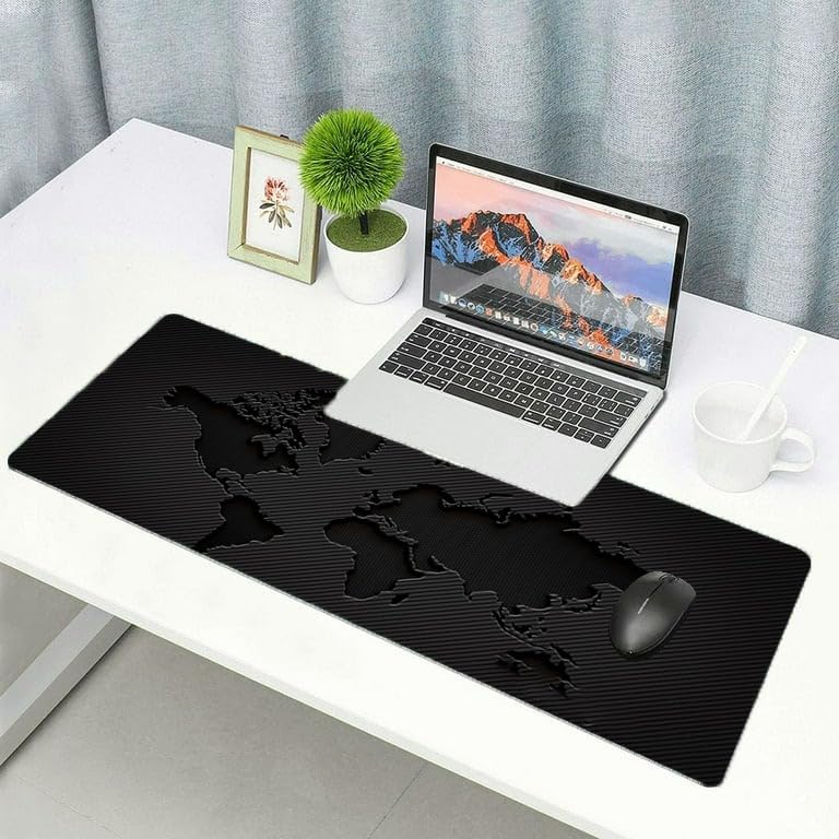 Image of CHATTERJEE Electro HUB Gaming Mouse Pad with Non-Slip Rubber Base | Large Desk Pad for Office and Gaming | Durable Stitched Edges | Smooth Surface for Precision Control (Black)