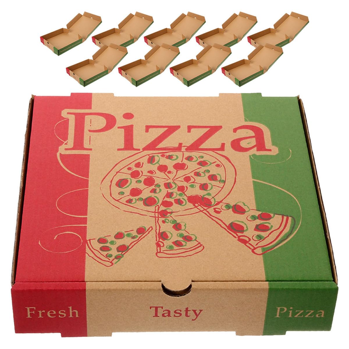 Cajas de Pizza Desechables de 7 Pulgadas en Papel Kraft, Pack de 20 Unidades para Almacenamiento y Fiestas, Ideales para Llevar y Conservar Alimentos