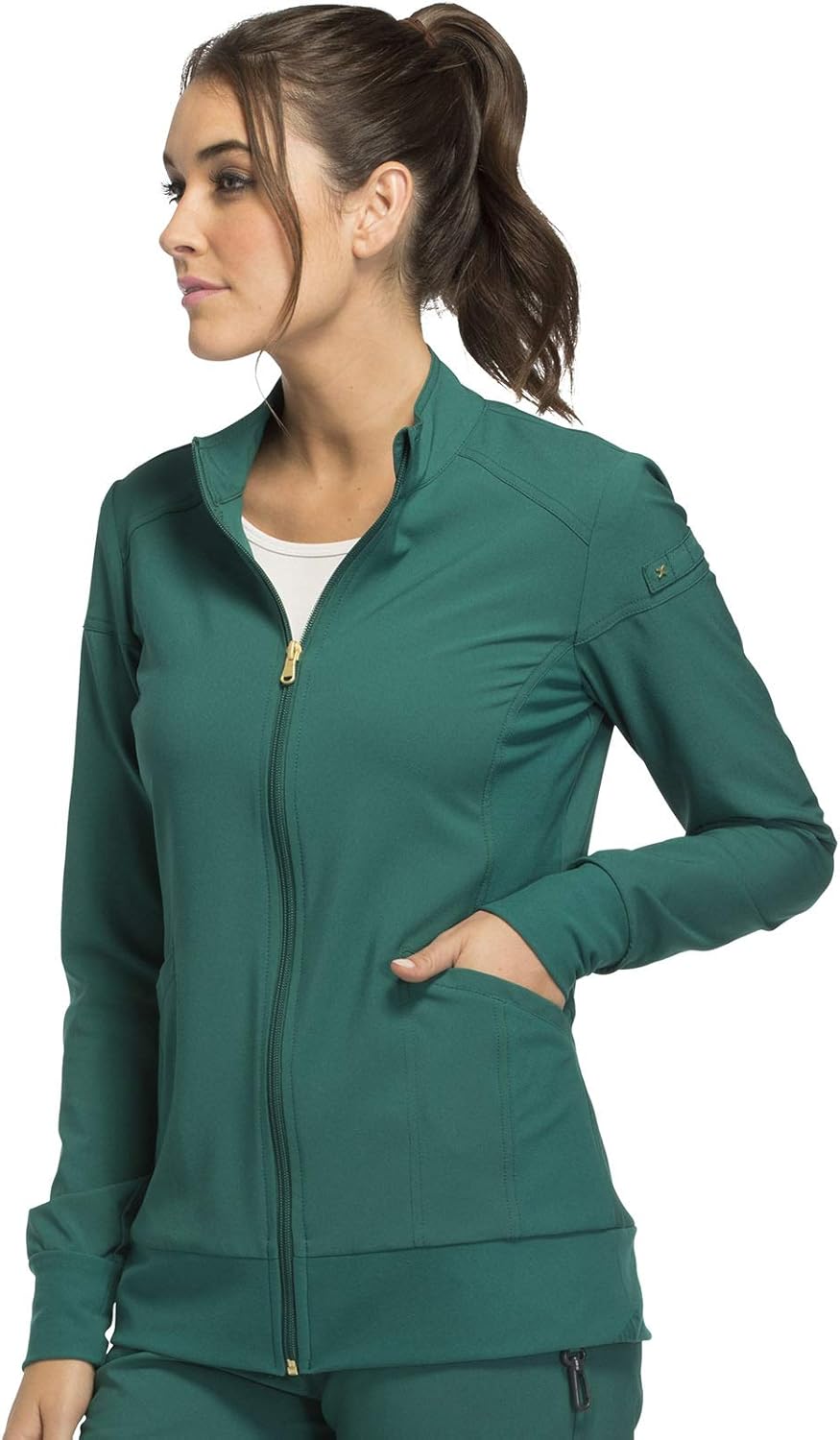 Cherokee iFlex Women Warm Up Scrubs Jacket Zip Front CK303: Clothing, Shoes & Jewelry