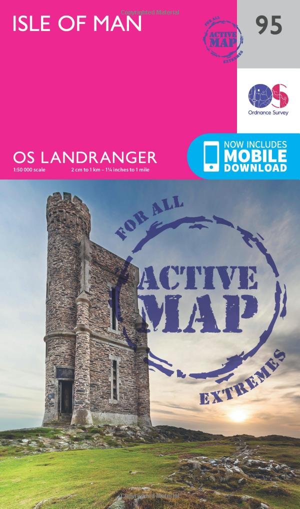 Isle of Man Map | Weatherproof | Port St Mary, Castletown & Ramsey | Ordnance Survey | OS Landranger Active Map 95 | Scotland | Walks | Cycling | Days Out | Maps | Adventure