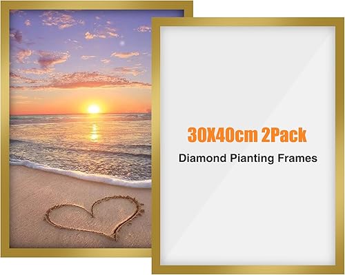 NAIMOER Paquete de 2 marcos de pintura de diamante, marcos para lienzo de pintura de diamante de 12 x 16 pulgadas, marco de arte magnético de disponible en Yaxa Venezuela