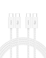 Vista 10 de Belkin Paquete de 2 cables USB C a USB C, 6.6 pies, 240 W, cargador tipo C, cable de carga para iPhone, suave, trenzado, flexible para iPhone 17