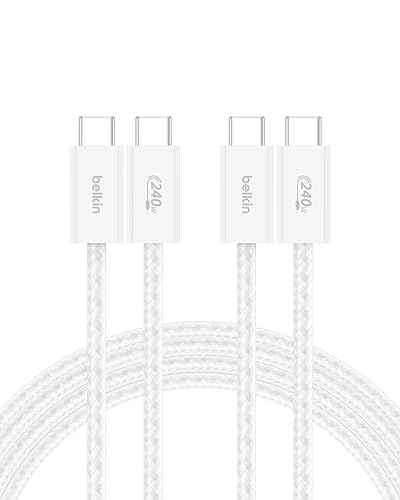 Vista 10 de Belkin Cable USB C a USB C, 3.3 pies, 240 W - Cargador tipo C, cable de carga para iPhone, suave, trenzado, flexible para iPhone 17, Galaxy S25