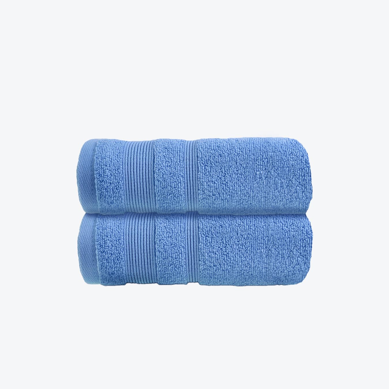 Allure Zero Twist Hand Towel Set for Bathroom, Pack of 2, 50 x 85cm, 100% Egyptian Cotton (Cornish Blue) — image 1