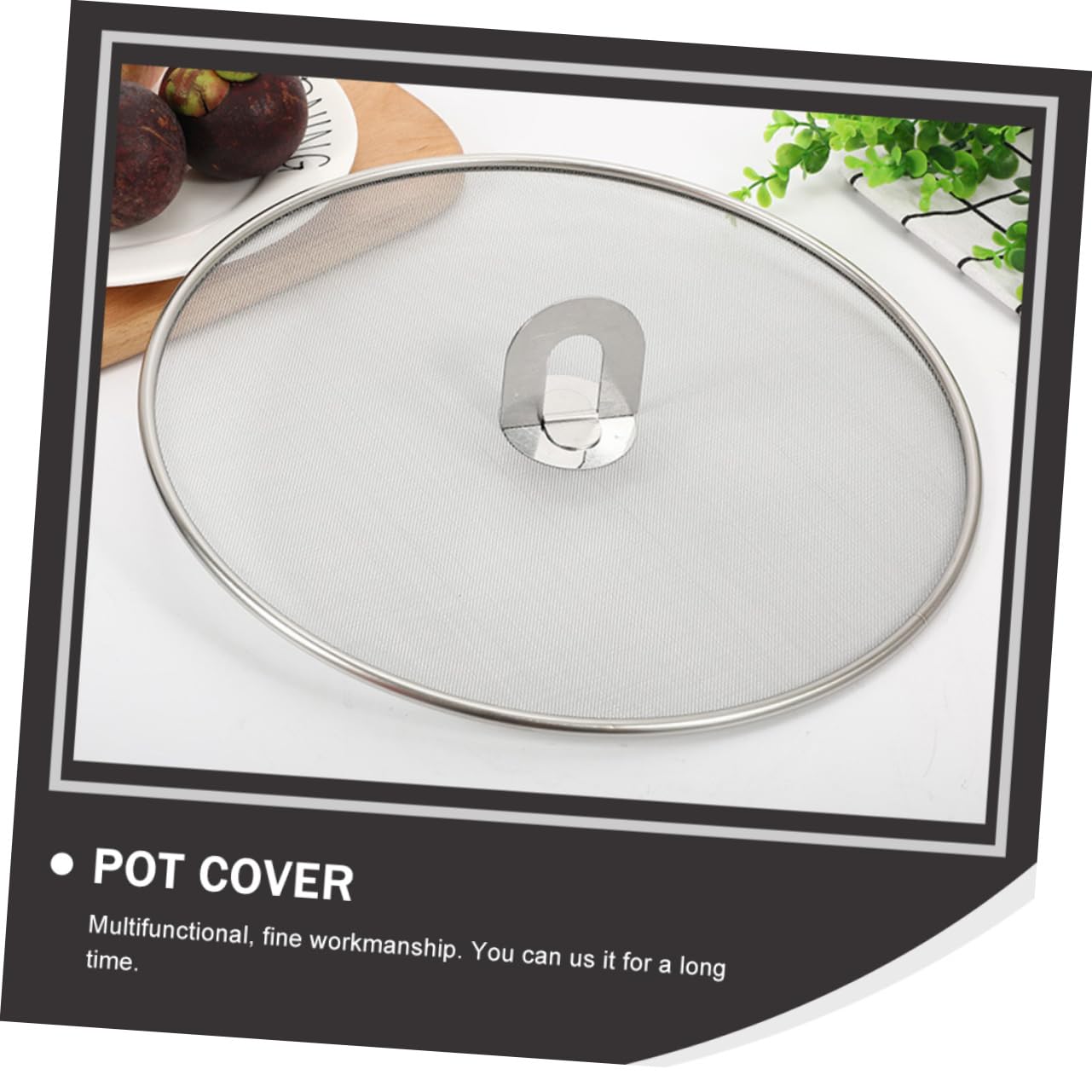 Cabilock Stainless Steel Frying Pan Oil Cover Splatter Screen for Cooking Kitchen Gadget to Prevent Hot Oil Splatters Essential Cooking Tool for Home Chefs