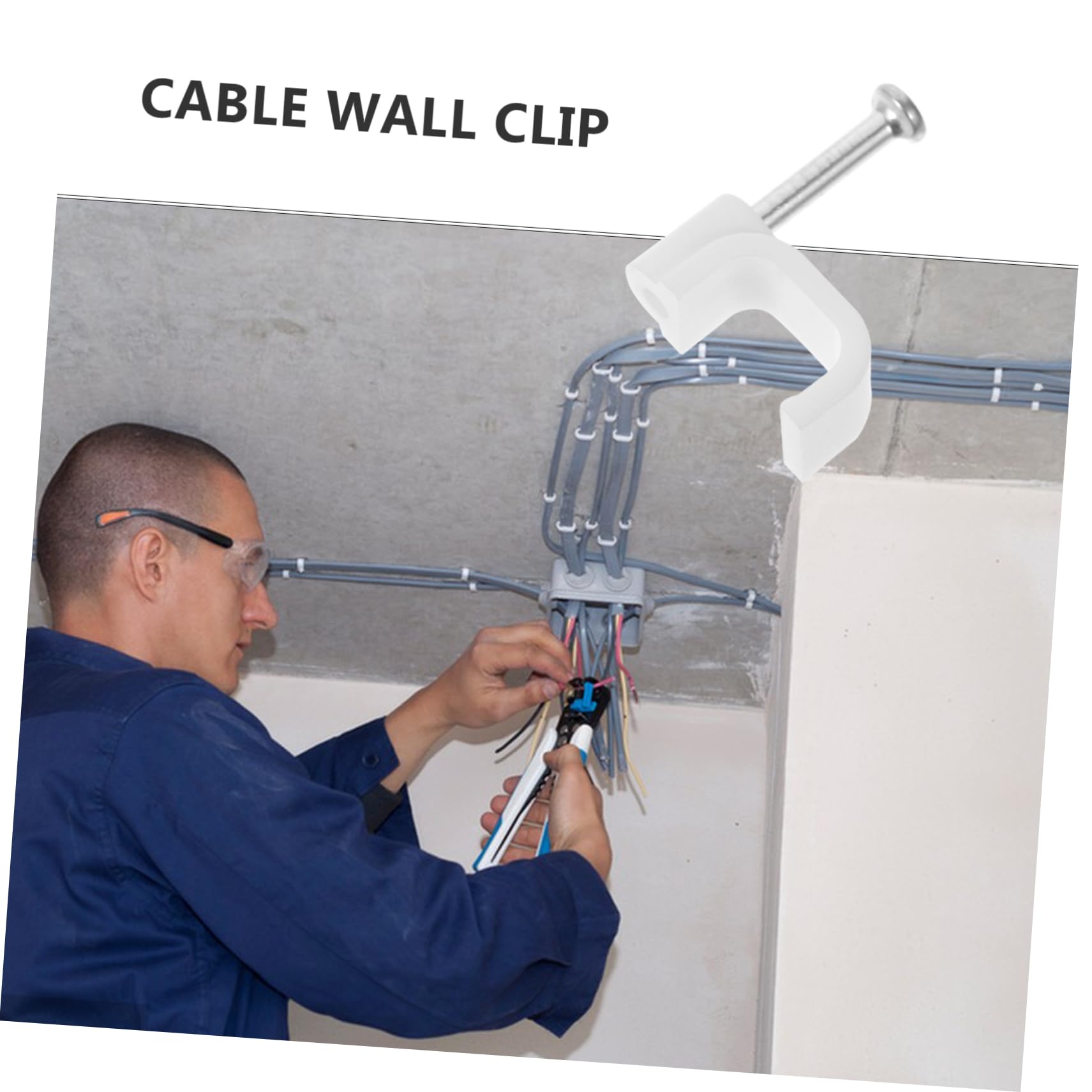DOITOOL 1500piezas Clips De Cable Clavados Organizadores De Cables Para Pared Clips De Sujeción Para Ethernet y Instalación Rápida y Fácil Perfectos Para Hogar y Oficina
