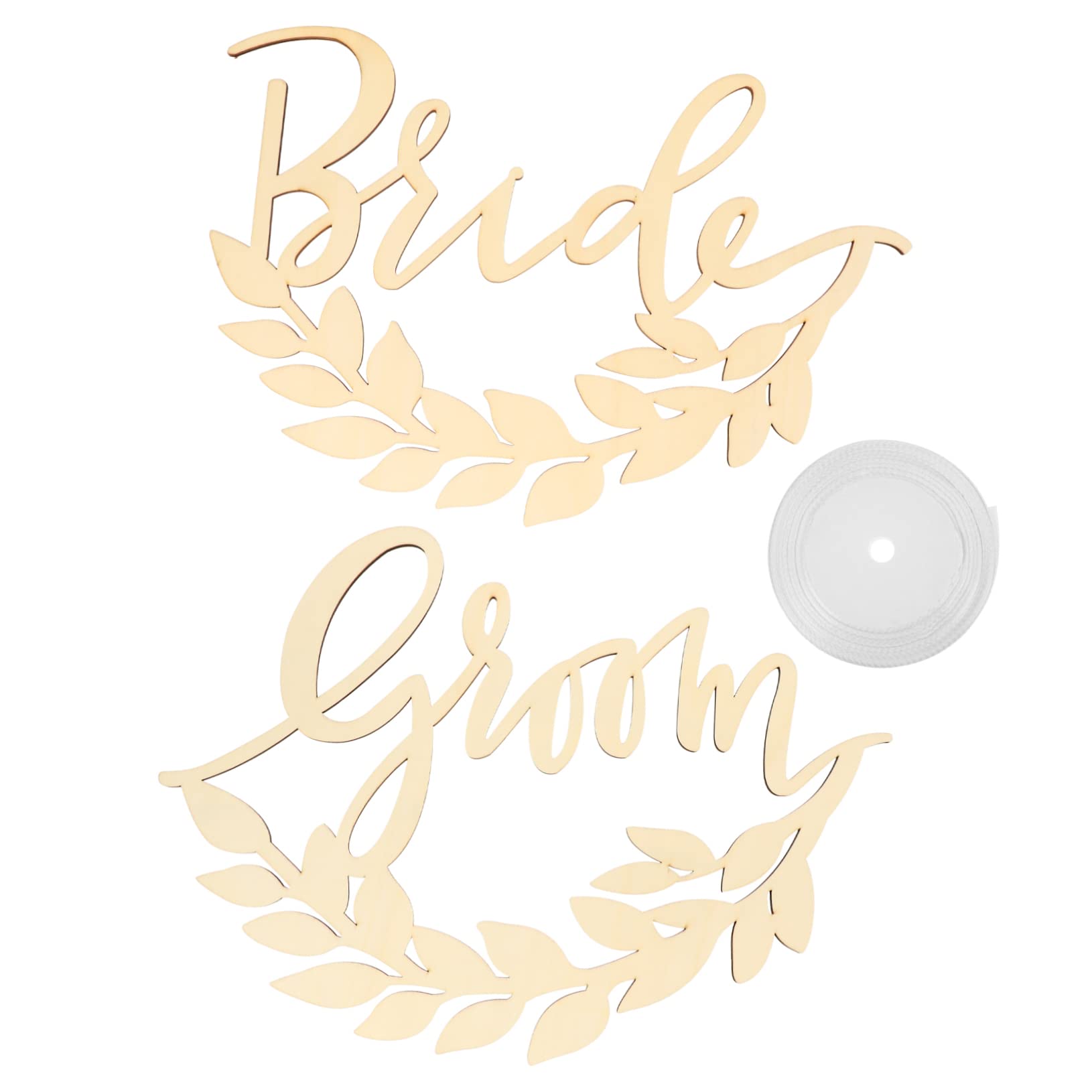 NUOBESTY Braut Bräutigam Stuhlschild Stuhllehnenanhänger für Hochzeiten Glatt und Wiederverwendbar für Hochzeitstisch und Fenster