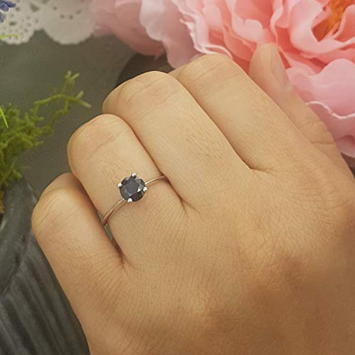 Dazzlingrock Collection 1.00 Ctw 18K Round Blue Sapphire Womens Bridal Engagement Solitaire Ring, Solid White Gold