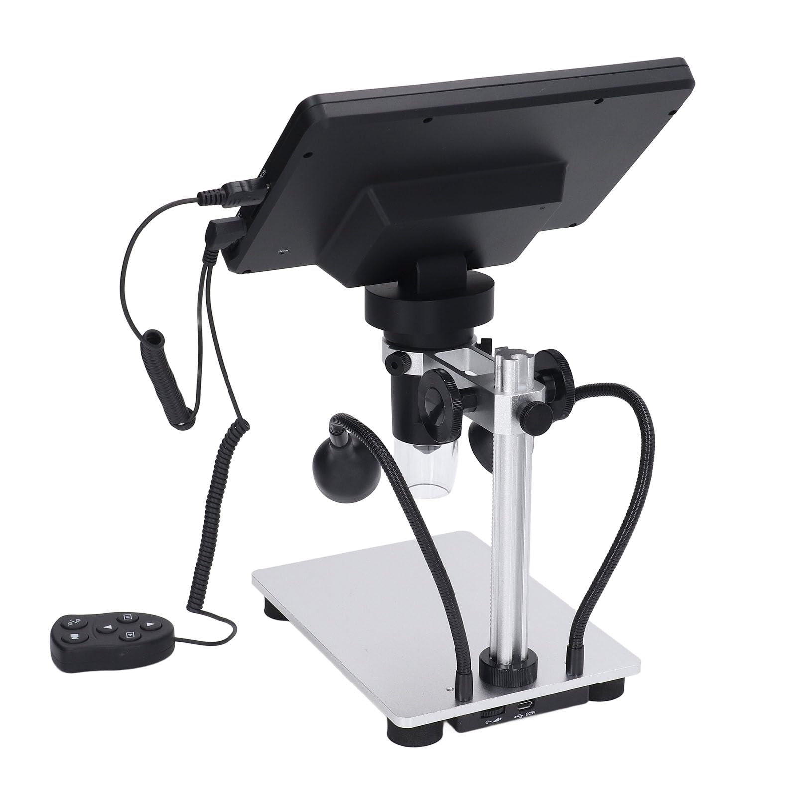 Eujgoov 7-calowy Mikroskop Lutowniczy LCD dla Dzieci Zestaw Biologiczny Cyfrowy USB Kolekcja Materiały dla Dorosłych Slajdy Szerokie Zastosowanie 1080FHD 12 MP z 8 Diodami LED do Płytki Drukowanej
