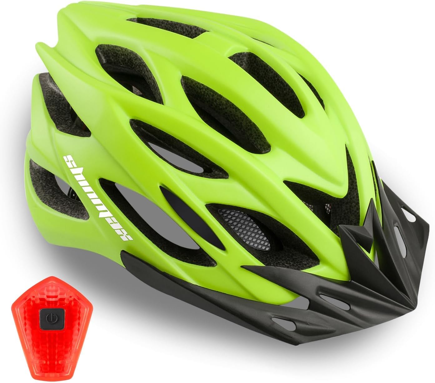 Bike Helmet Men Women, Shinmax Bicycle Helmet with Rear Light and Detachable Visor