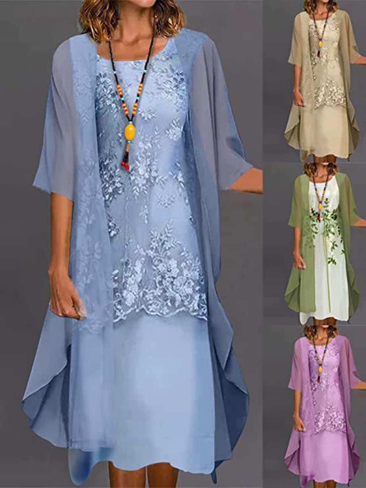 Abito da Donna in Due Pezzi, Abito in Pizzo, Abito Festivo, Abito da Sposa in Due Pezzi, Abito Elegante con Abito Giacca, Abiti da Damigella d'Onore, Abiti da Cocktail, Abito da Sera