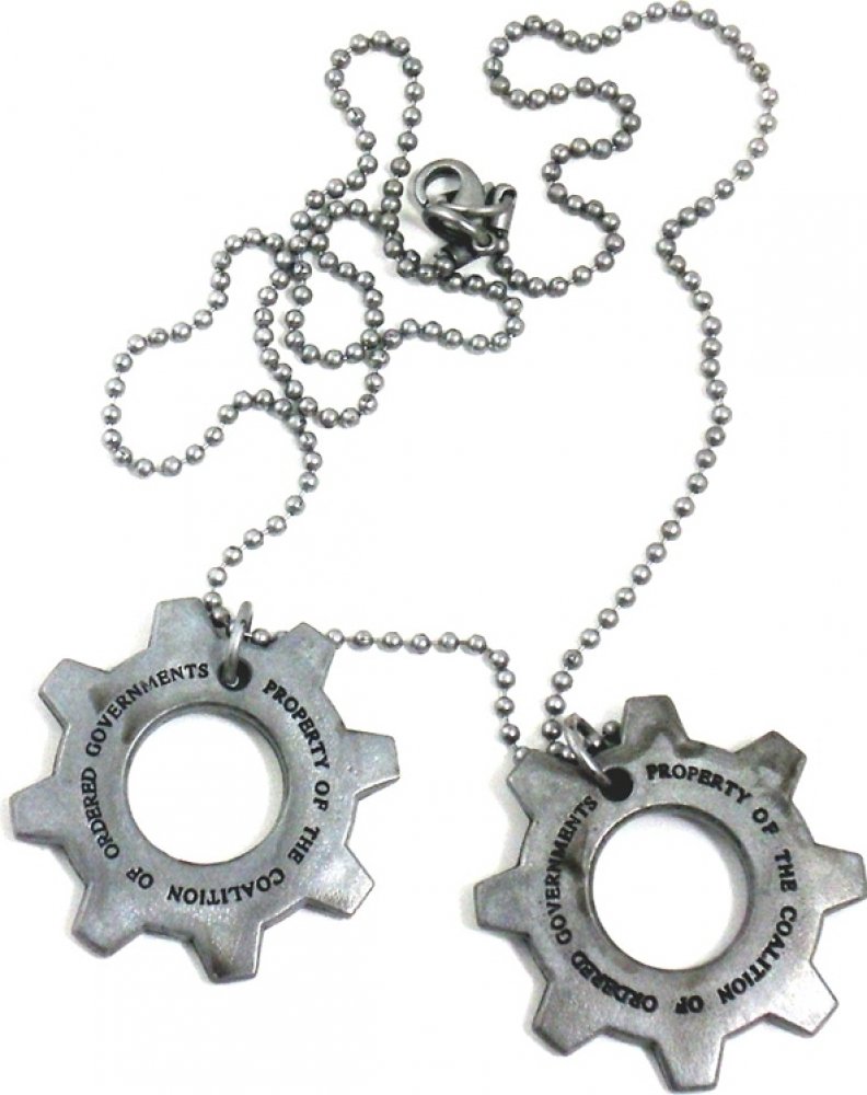 Gears of War 3 Distressed Metal Replica Cog Tags Toys