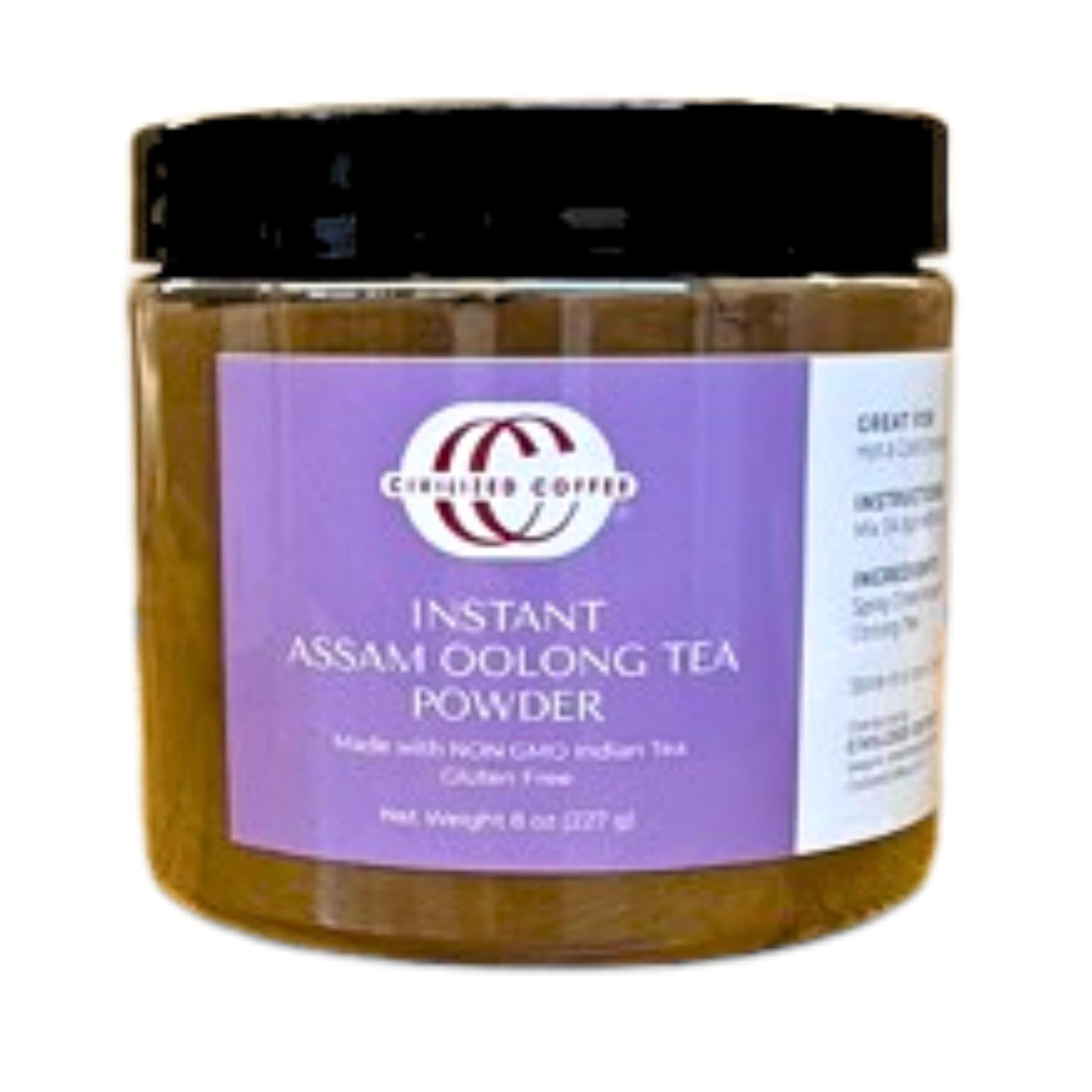 Civilized Coffee Instant Oolong Tea Powder – Assam Brew for Hot Tea, Iced Tea & Baking, 8 oz Jar