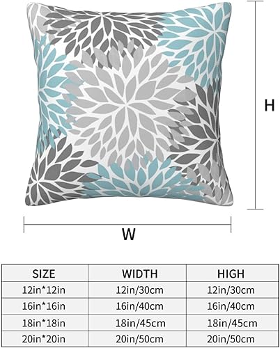 Miniatura 2 de Dahlia Pinnata - Fundas de almohada de 18 x 18 pulgadas, 2 fundas de almohada decorativas de color azul claro, fundas de cojín suaves para sofá,