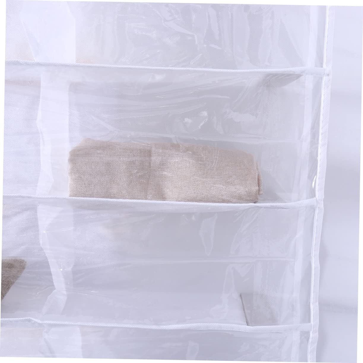 VALICLUD Over the Door Shoe Organizer Space Saving Closet Rack with Divided Shelves for Shoes Slippers and Accessories Easy Installation White Color