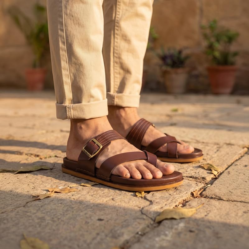 Image of WALKAROO Comfort Sandal For Men's|CloudStep Dual-Density PU Sole - Ultimate Comfort|Stylish Casual Wear|WE1353
