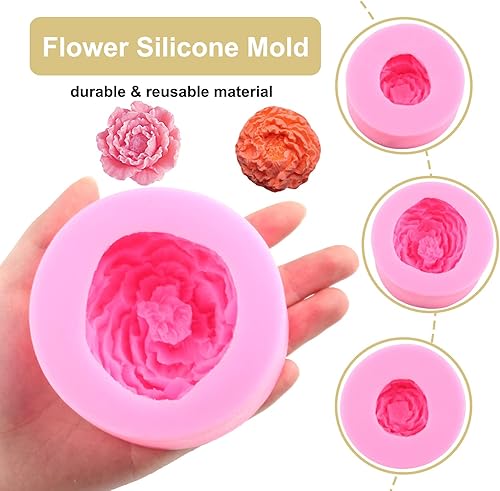 Miniatura 2 de ZiXiang Moldes de silicona para jabón de flores 3D, molde de silicona para fondant, molde de resina para decoración de pasteles, pasta de goma de