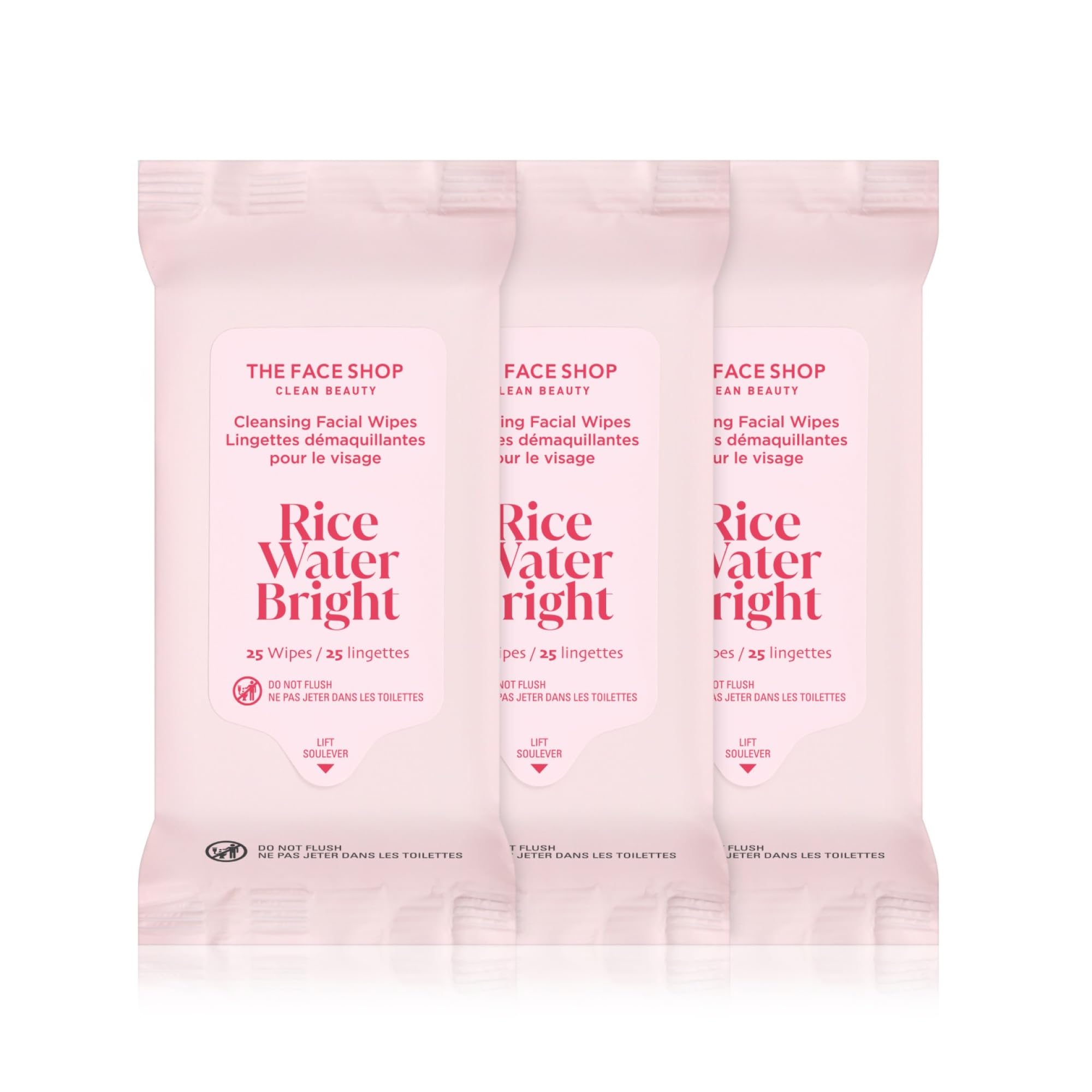 THE FACE SHOP X GLAMZILLA Rice Water Bright Cleansing Wipes On-the-Go Bundle for Face, Moisturizing, Infused with Rice Extract, Cleansing Facial Wipes