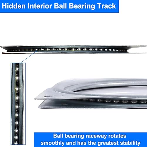 Miniatura 3 de LOSYHU Lazy Susan - Bandeja giratoria de acero de 6 pulgadas, capacidad de 500 libras, bandeja giratoria de rodamiento de bolas de acero para