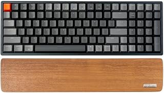 Keychron PR2 木制木掌托 胡桃木 橡胶脚防滑 人体工学设计 键盘用 379mm*80mm*15mm(K4 / K4 HE / L1 / L1 HE / X5)