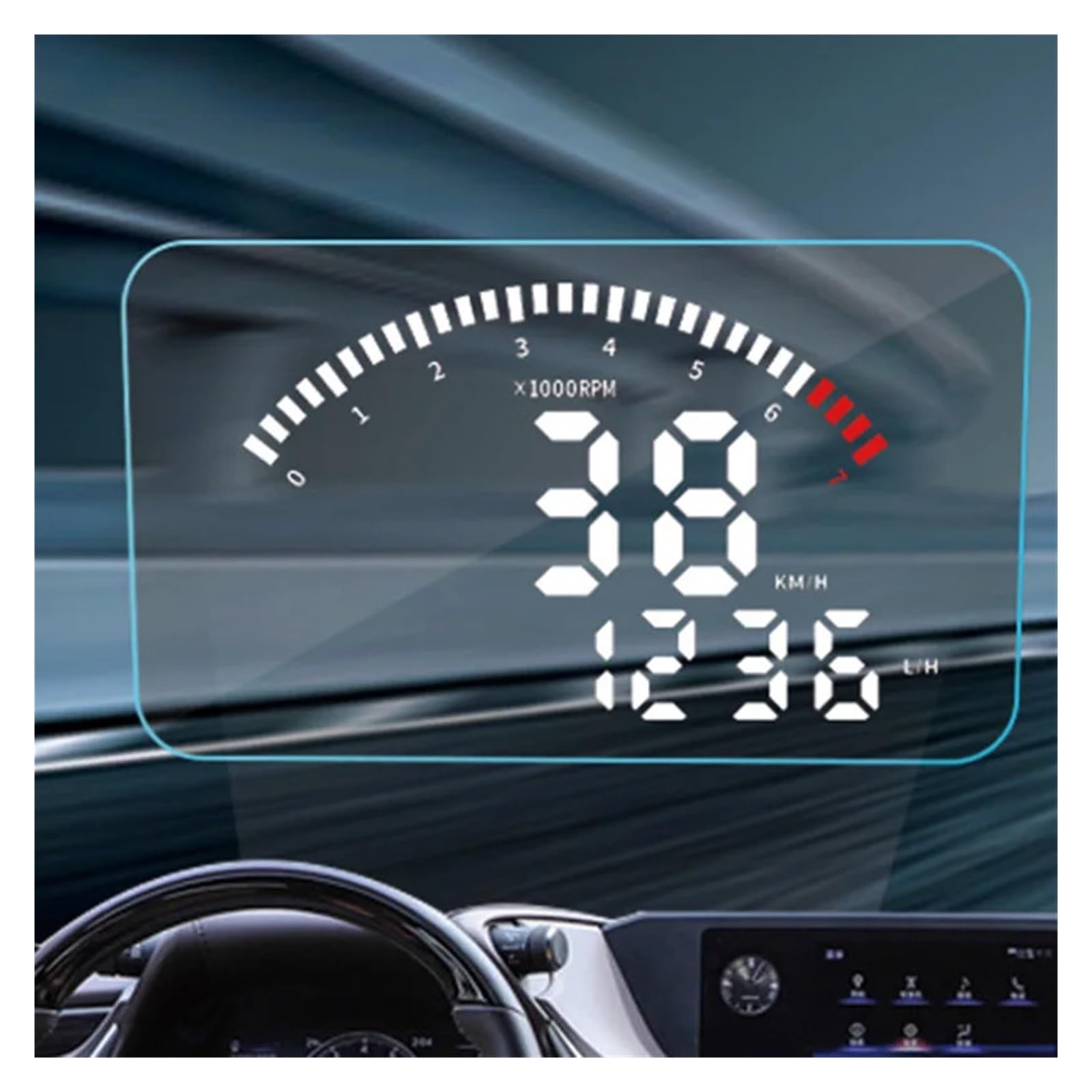 Detector De Consumo De Combustible De Kilometraje De Pantalla De Proyector HUD Con Pantalla Frontal De Coche